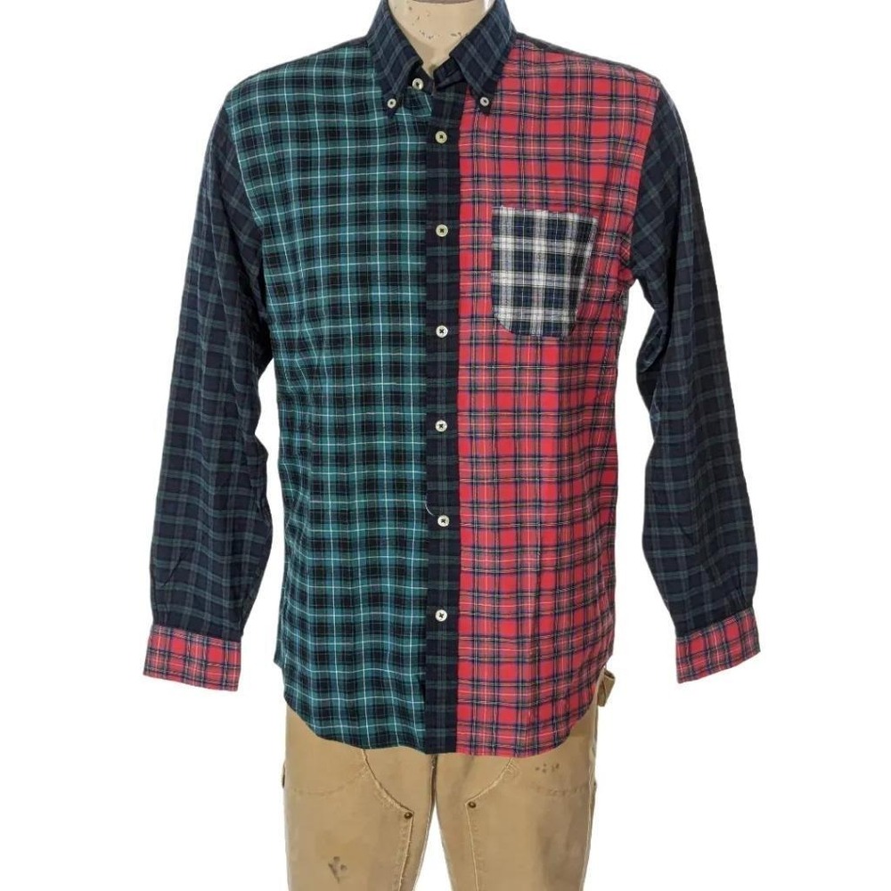 Brooks Brothers Mens Patchwork Plaid Flannel Button Down Shirt Sz M NWT $118